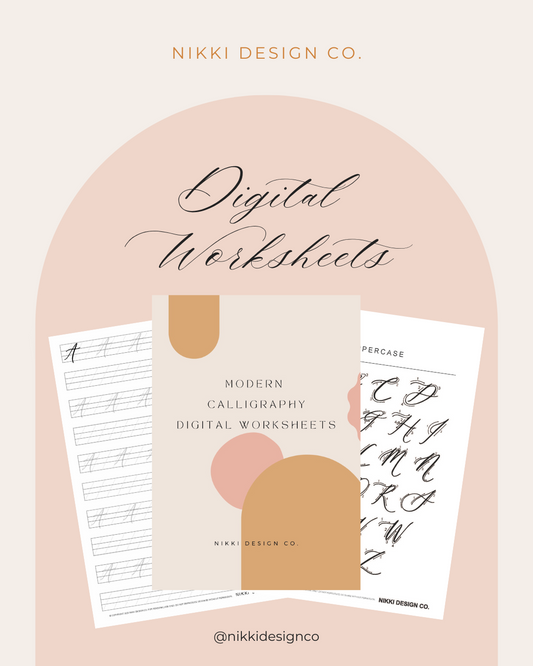 Digital Modern Calligraphy Worksheets