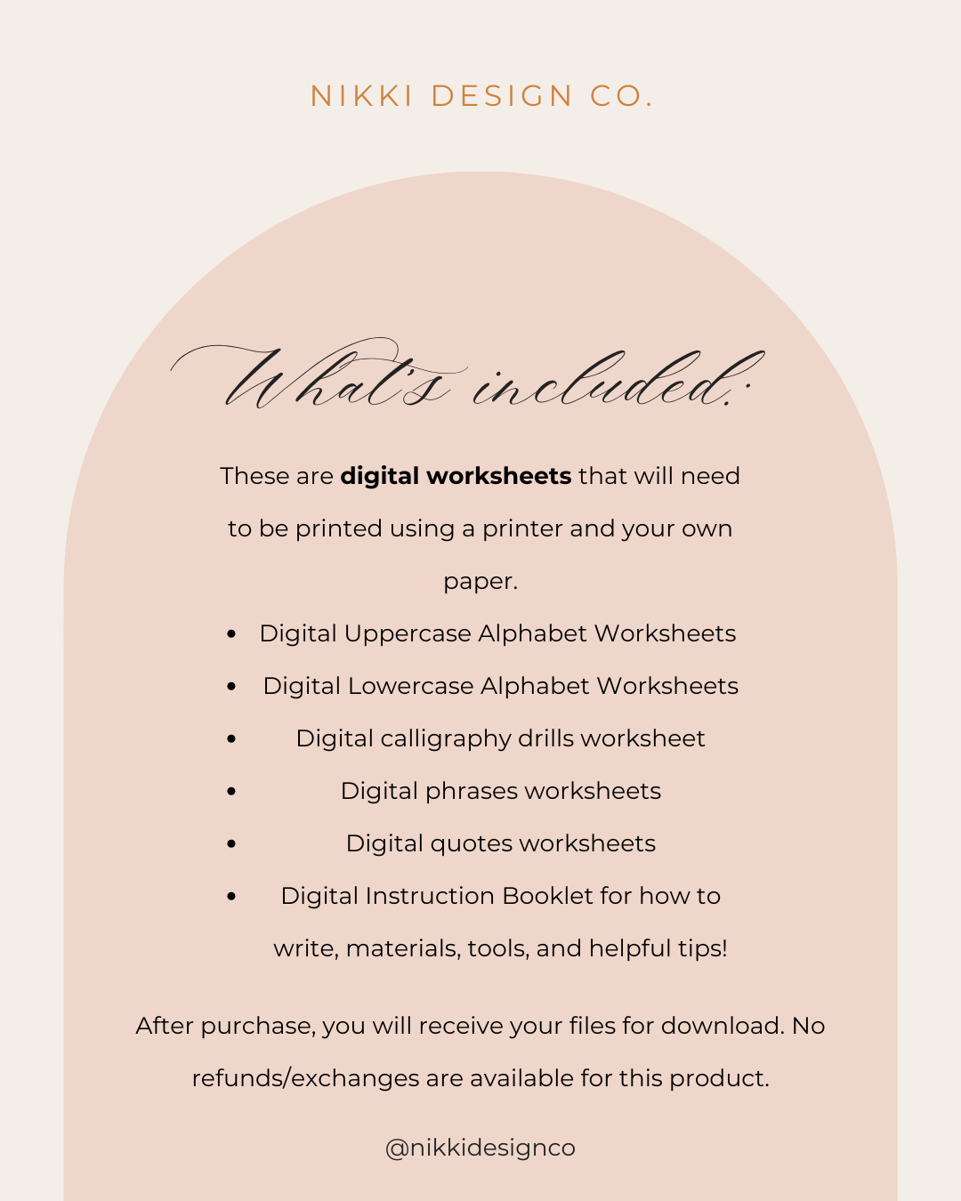 Digital Modern Calligraphy Worksheets